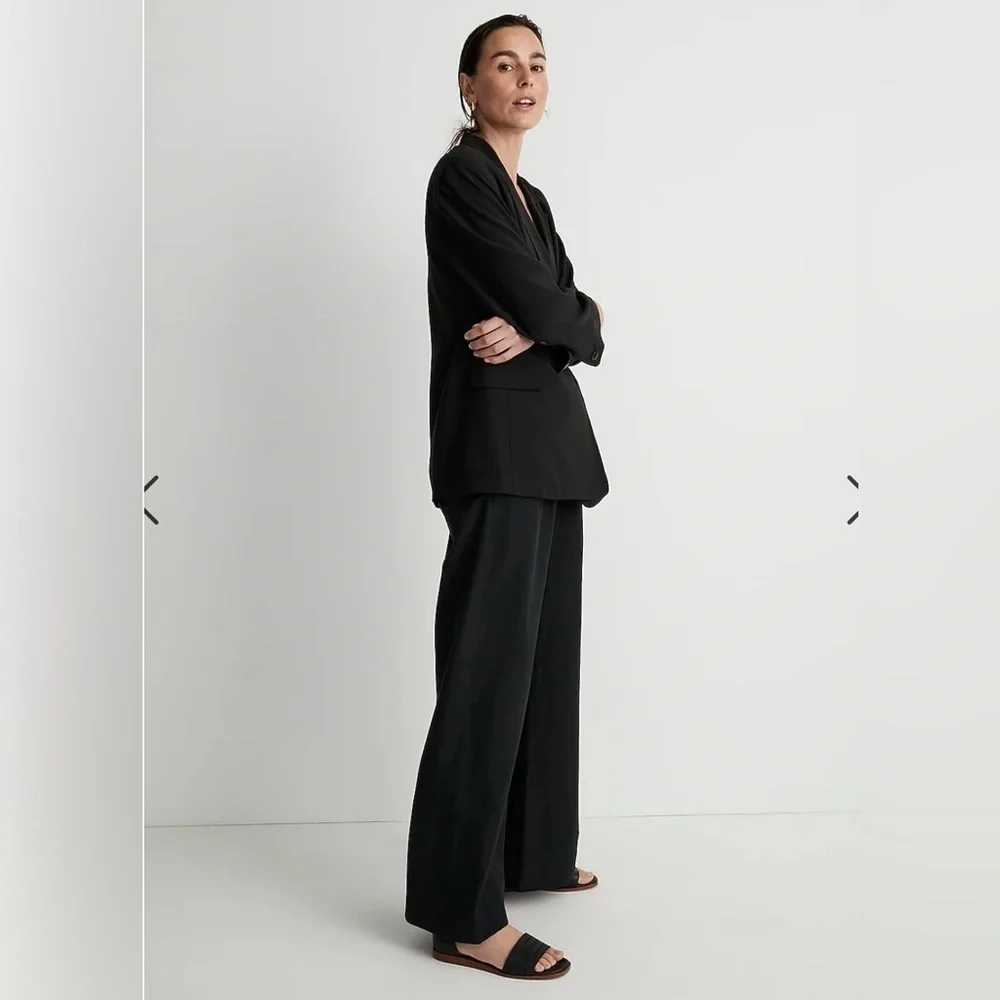 Madewell Elyaf Relaxed Drop Shoulder Softdrape Blazer Black XS NWT - Picture 4 of 13